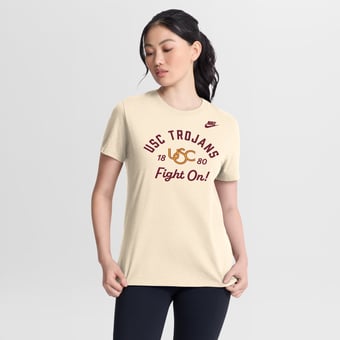 Women's Nike Natural USC Trojans Legacy Team Name T-Shirt