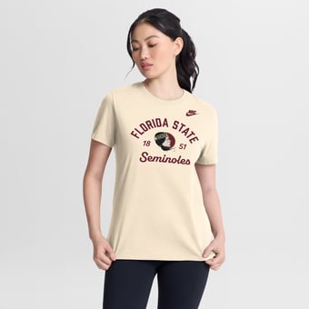 Women's Nike Natural Florida State Seminoles Legacy Team Name T-Shirt
