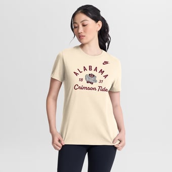 Women's Nike Natural Alabama Crimson Tide Legacy Team Name T-Shirt