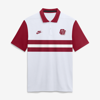 Men's Nike White Oklahoma Sooners Legacy Vapor Logo Dri-FIT Polo