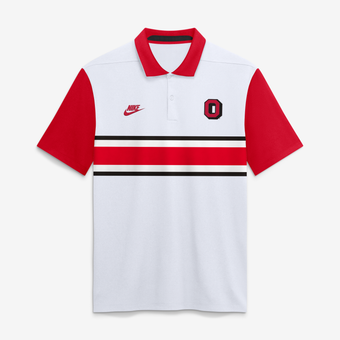 Men's Nike White Ohio State Buckeyes Legacy Vapor Logo Dri-FIT Polo