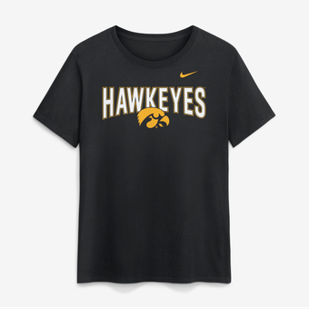 Women's Nike  Black Iowa Hawkeyes Arch Logo T-Shirt
