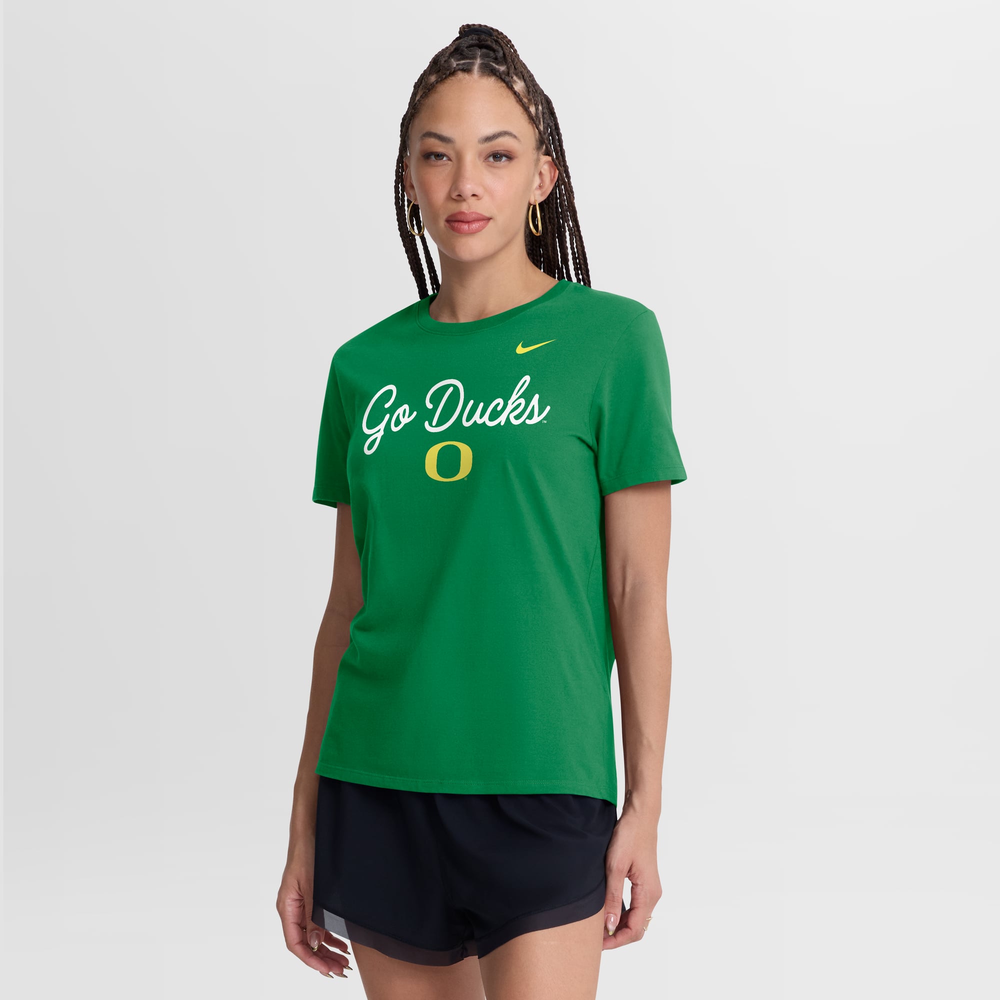 Women's Nike Green Oregon Ducks Script Mantra Logo T-Shirt