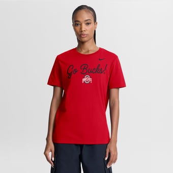 Women's Nike Scarlet Ohio State Buckeyes Script Mantra Logo T-Shirt