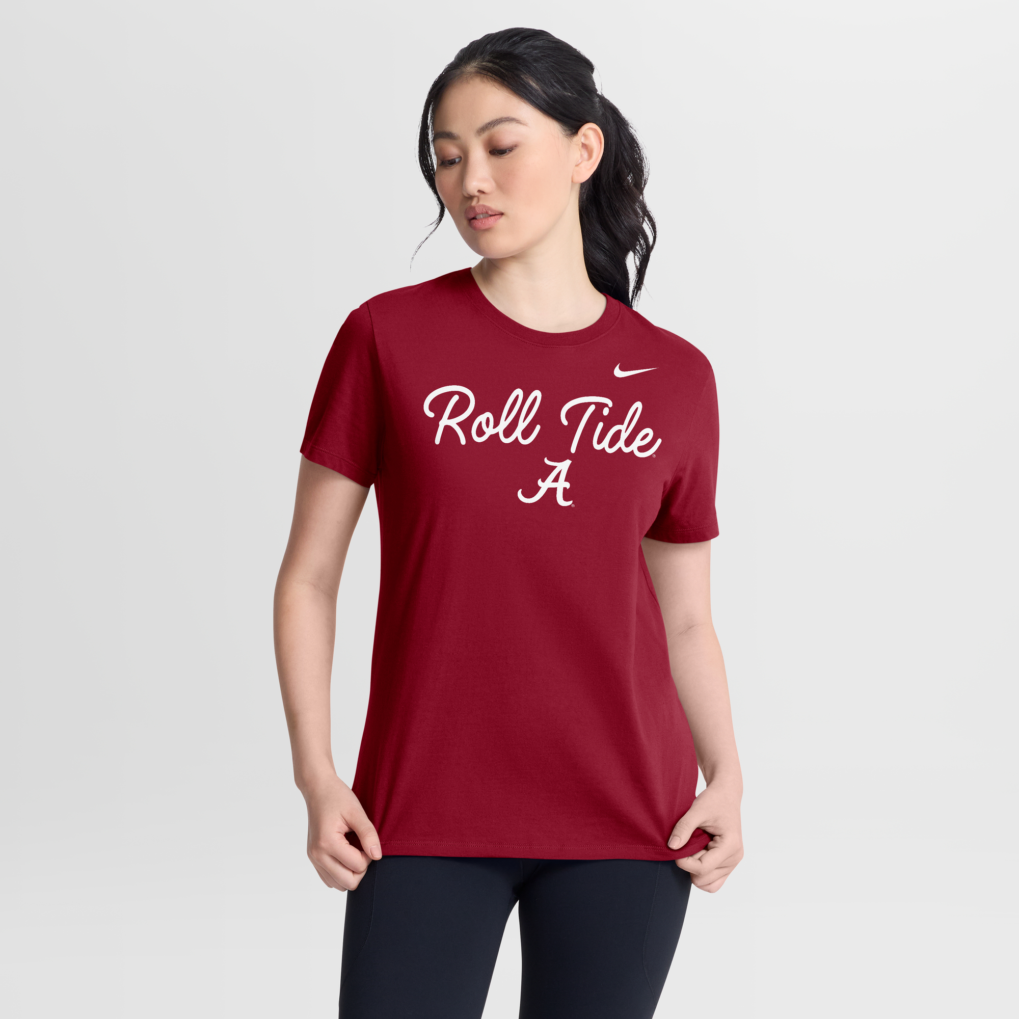 Women's Nike Crimson Alabama Crimson Tide Script Mantra Logo T-Shirt