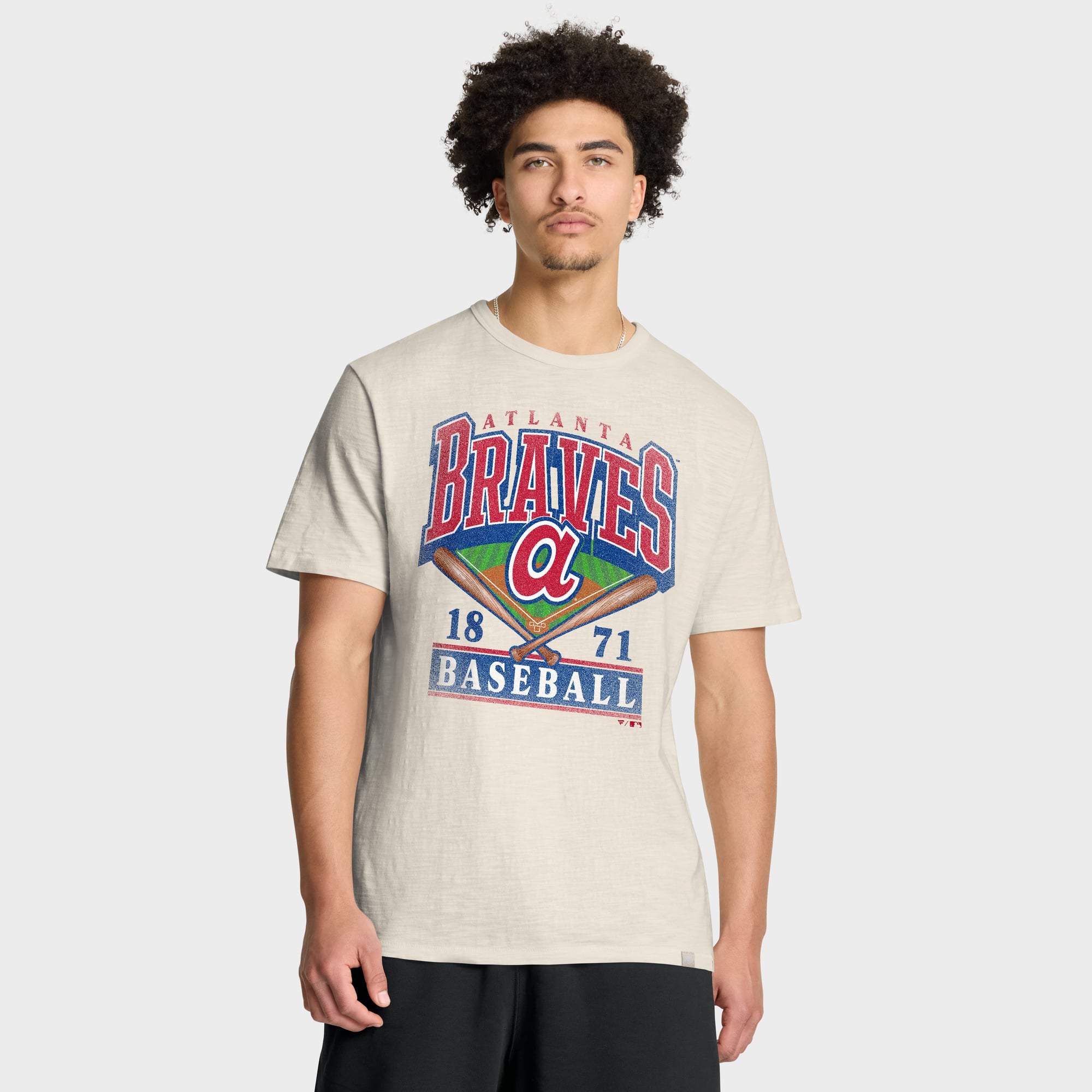 Men's Fanatics Tan Atlanta Braves Stadium Slub T-Shirt