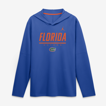 Men's Jordan Brand Royal Florida Gators 2026 Sideline Lightweight Long Sleeve Hooded Dri-FIT Top