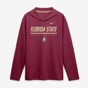 Men's Nike Garnet Florida State Seminoles 2026 Sideline Lightweight Long Sleeve Hooded Dri-FIT Top
