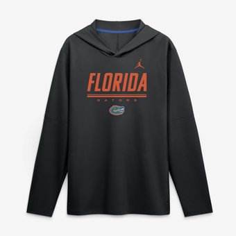 Men's Jordan Brand Black Florida Gators 2026 Sideline Lightweight Long Sleeve Hooded Dri-FIT Top