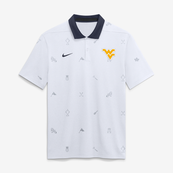 Men's Nike White West Virginia Mountaineers Vapor Pattern Dri-FIT Polo