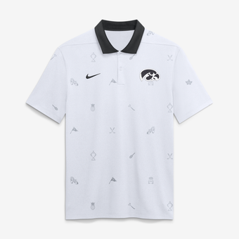 Men's Nike White Iowa Hawkeyes Vapor Pattern Dri-FIT Polo