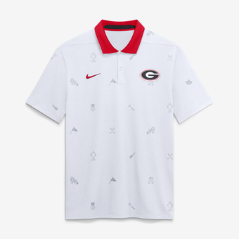 Men's Nike White Georgia Bulldogs Vapor Pattern Dri-FIT Polo