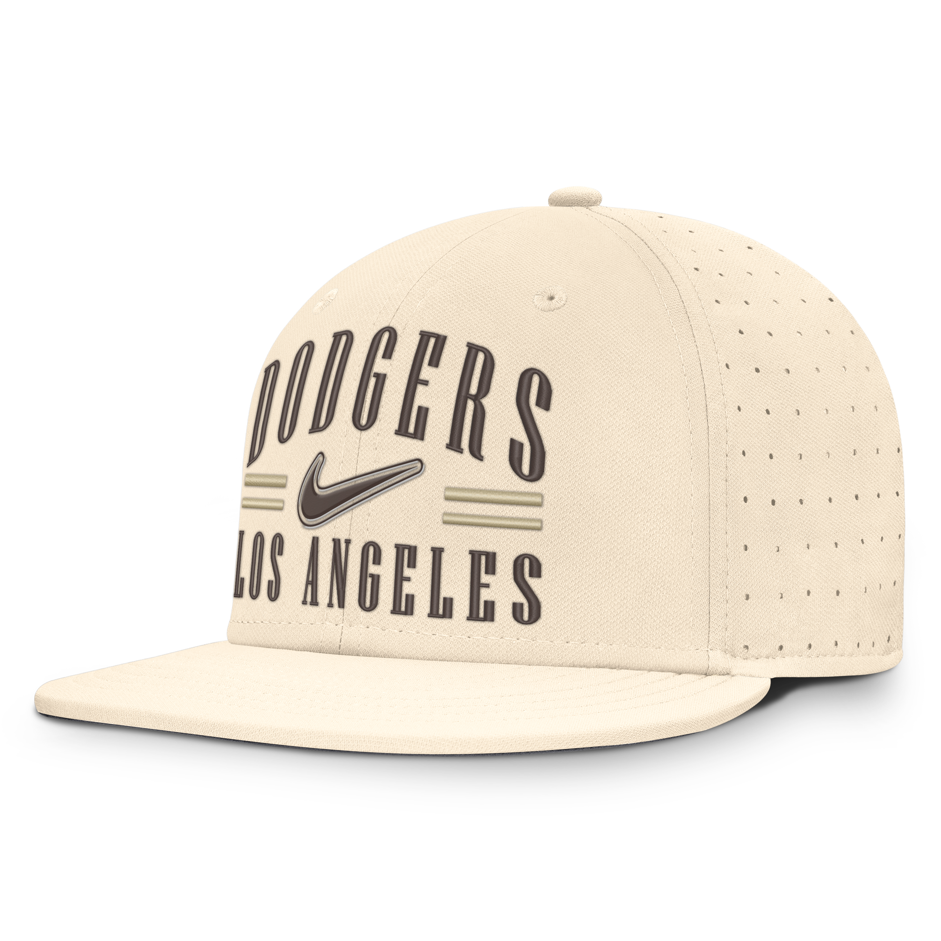 Men's Nike Natural Los Angeles Dodgers True Dri-FIT AeroBill Fitted Hat