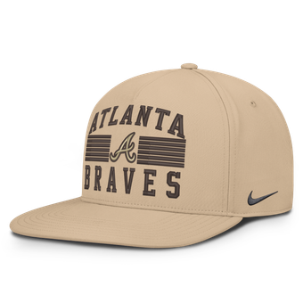 Men's Nike  Khaki Atlanta Braves Desert Pro AeroBill Dri-FIT Snapback Hat