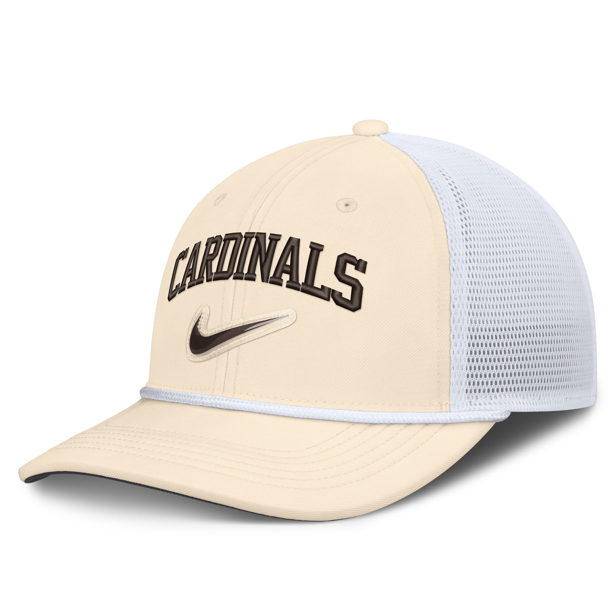 Men's Nike Natural/White St. Louis Cardinals Rise Dri-FIT Trucker Adjustable Hat​