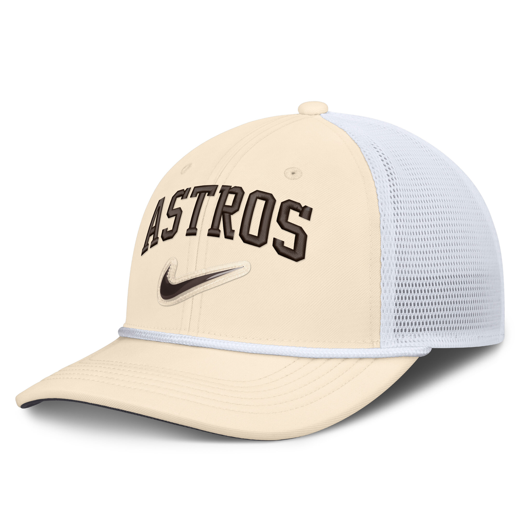 Men's Nike Natural/White Houston Astros Rise Dri-FIT Trucker Adjustable Hat​