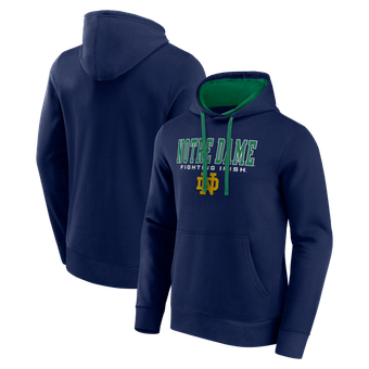 Men's Logo Athletic Navy/Green Notre Dame Fighting Irish Contrast Lined Hoodie