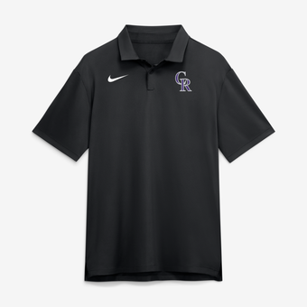 Men's Nike Black Colorado Rockies Tour Dri-FIT Polo