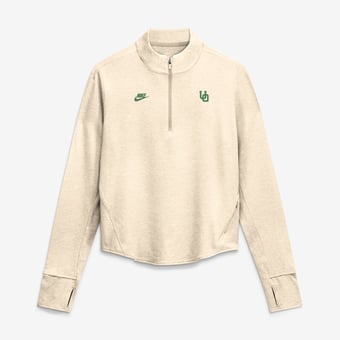 Women's Nike Natural Oregon Ducks Legacy Swift Dri-FIT Half-Zip Pullover