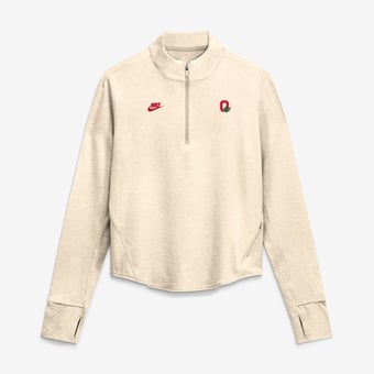 Women's Nike Natural Ohio State Buckeyes Legacy Swift Dri-FIT Half-Zip Pullover