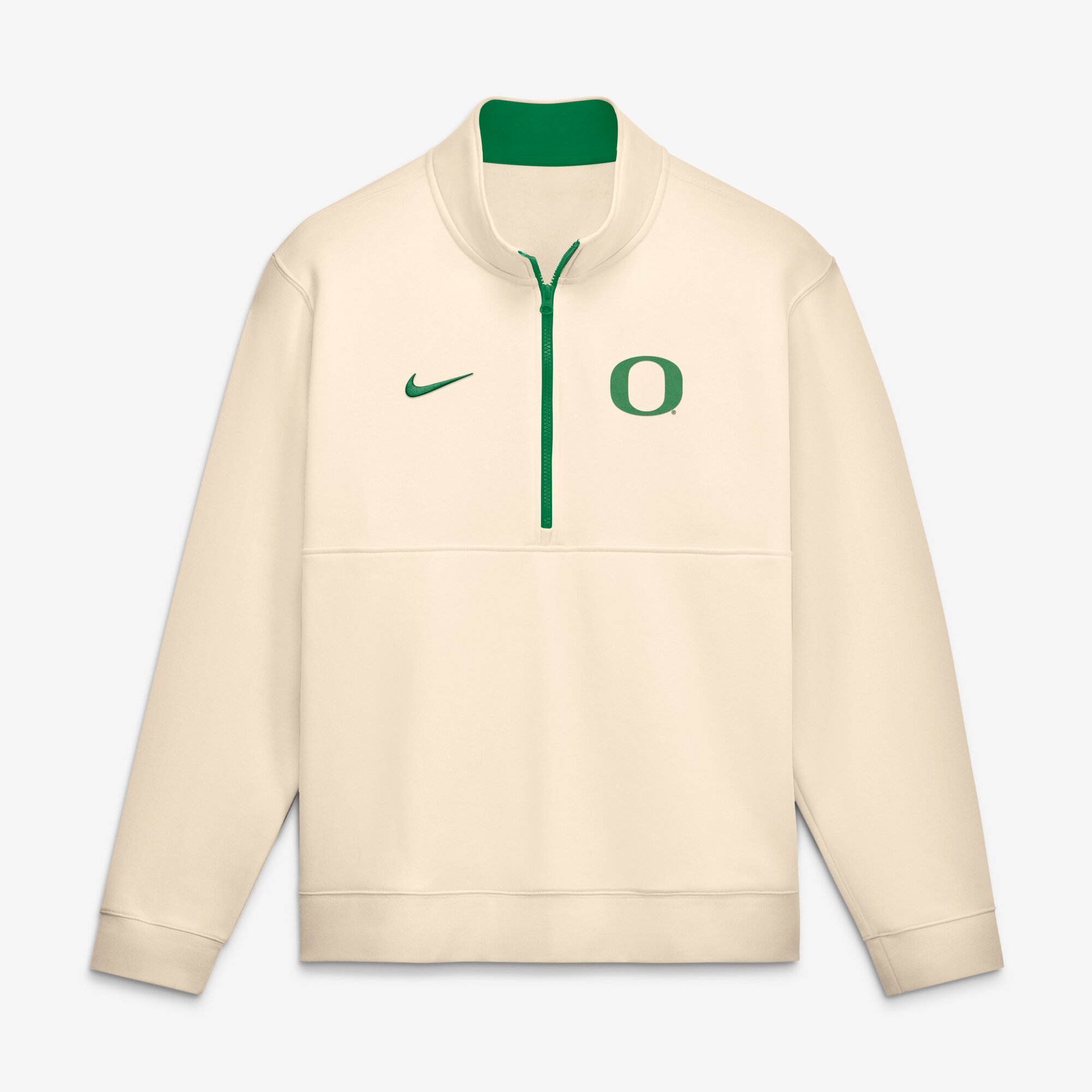 Men's Nike Cream Oregon Ducks Primetime Club Fleece Half-Zip Pullover