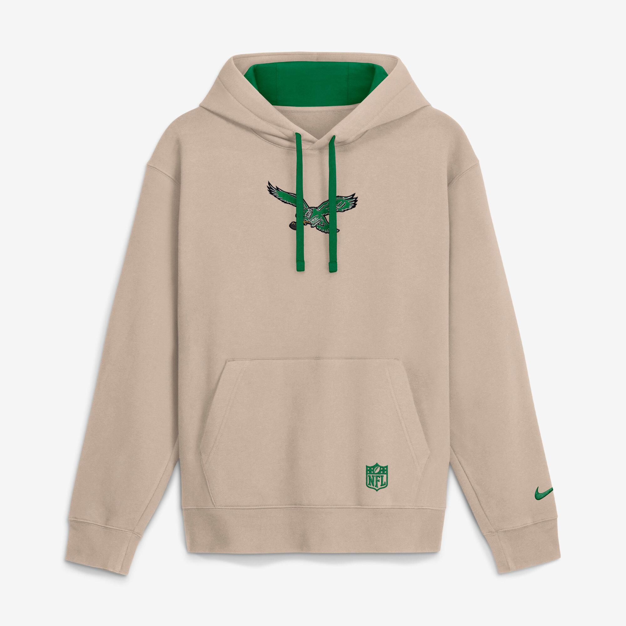 Philadelphia Eagles Rewind Club Nike Men's NFL Pullover Hoodie in Brown | 2KDK0HBTQ86-VPM