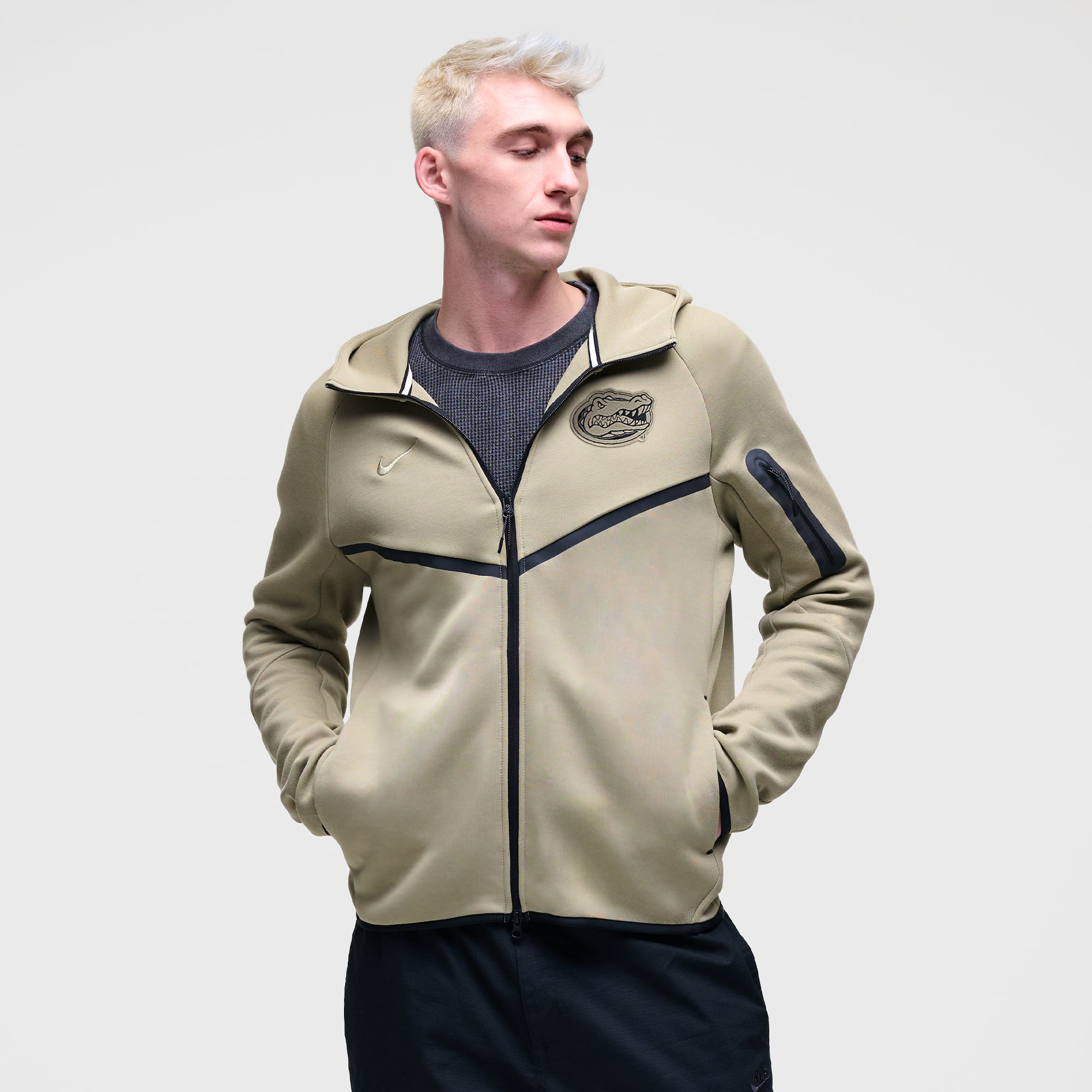 Men's Nike Olive Florida Gators Tech Fleece Full-Zip Windrunner Hoodie