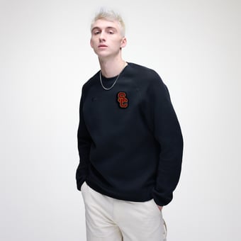 Men's Nike Black USC Trojans Tech Fleece Raglan Sweatshirt
