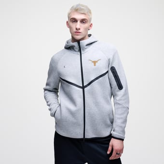 Men's Nike Heather Gray Texas Longhorns Tech Fleece Full-Zip Windrunner Hoodie