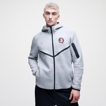 Men's Nike Heather Gray Florida State Seminoles Tech Fleece Full-Zip Windrunner Hoodie