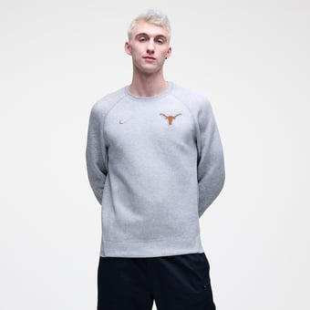 Men's Nike Heather Gray Texas Longhorns Tech Fleece Raglan Sweatshirt