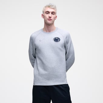 Men's Nike Heather Gray Penn State Nittany Lions Tech Fleece Raglan Sweatshirt