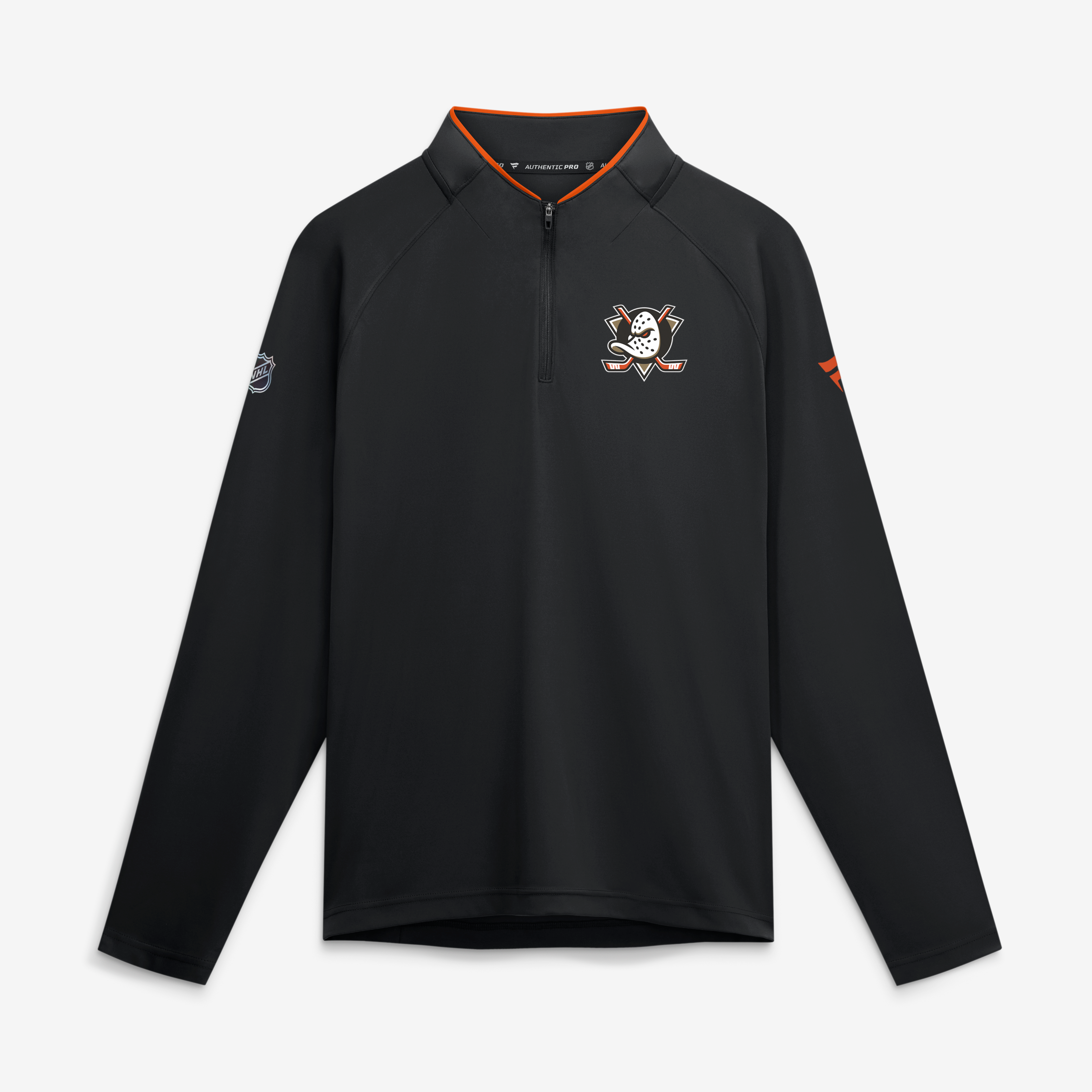 Men's Fanatics Black Anaheim Ducks Authentic Pro Rink Lightweight Quarter-Zip Pullover