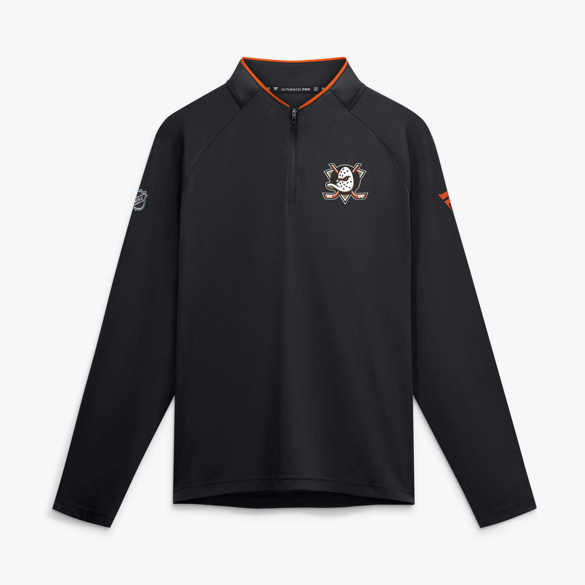 Men's Fanatics Black Anaheim Ducks Authentic Pro Rink Lightweight Quarter-Zip Pullover