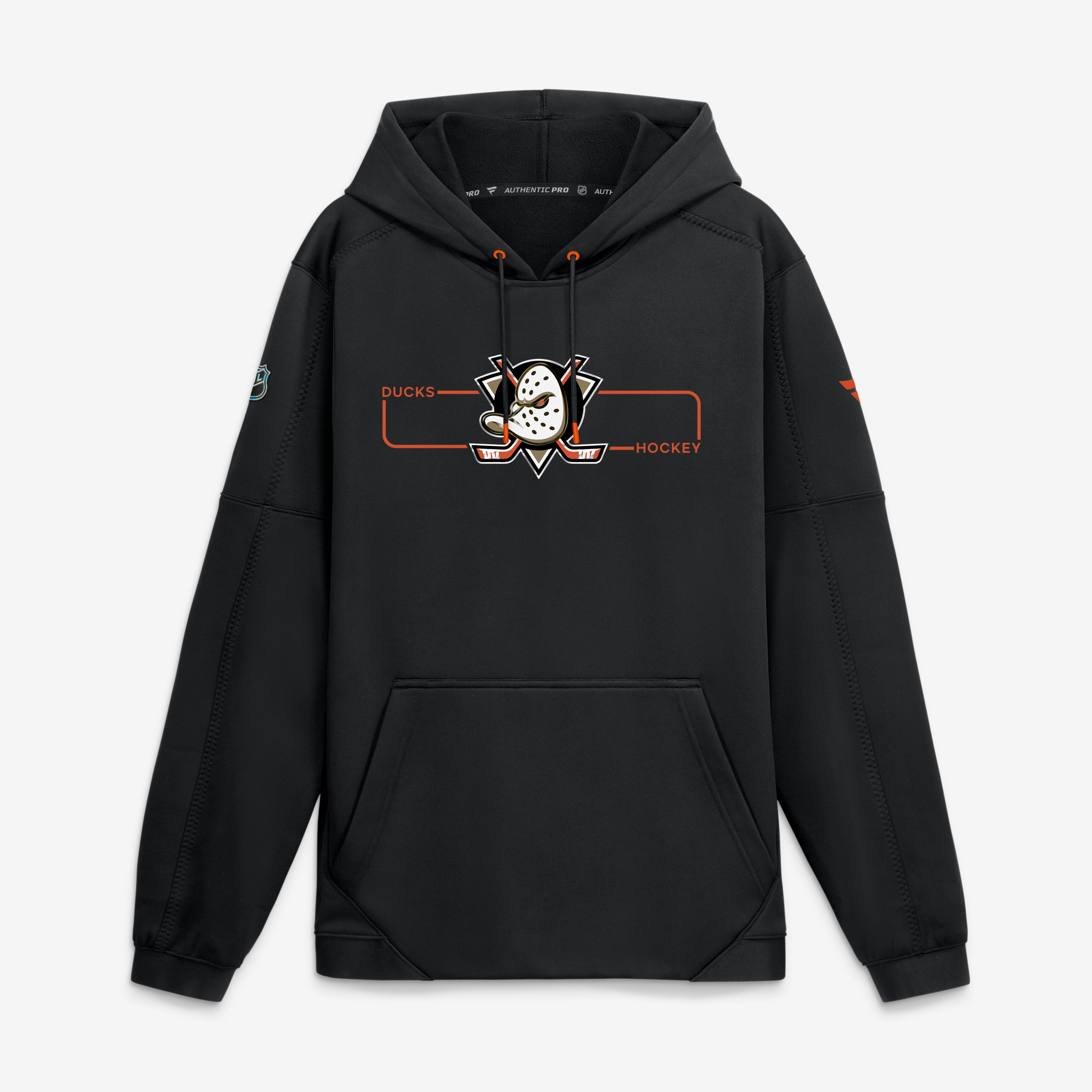 Men's Fanatics Black Anaheim Ducks Authentic Pro Rink Fleece Pullover Hoodie
