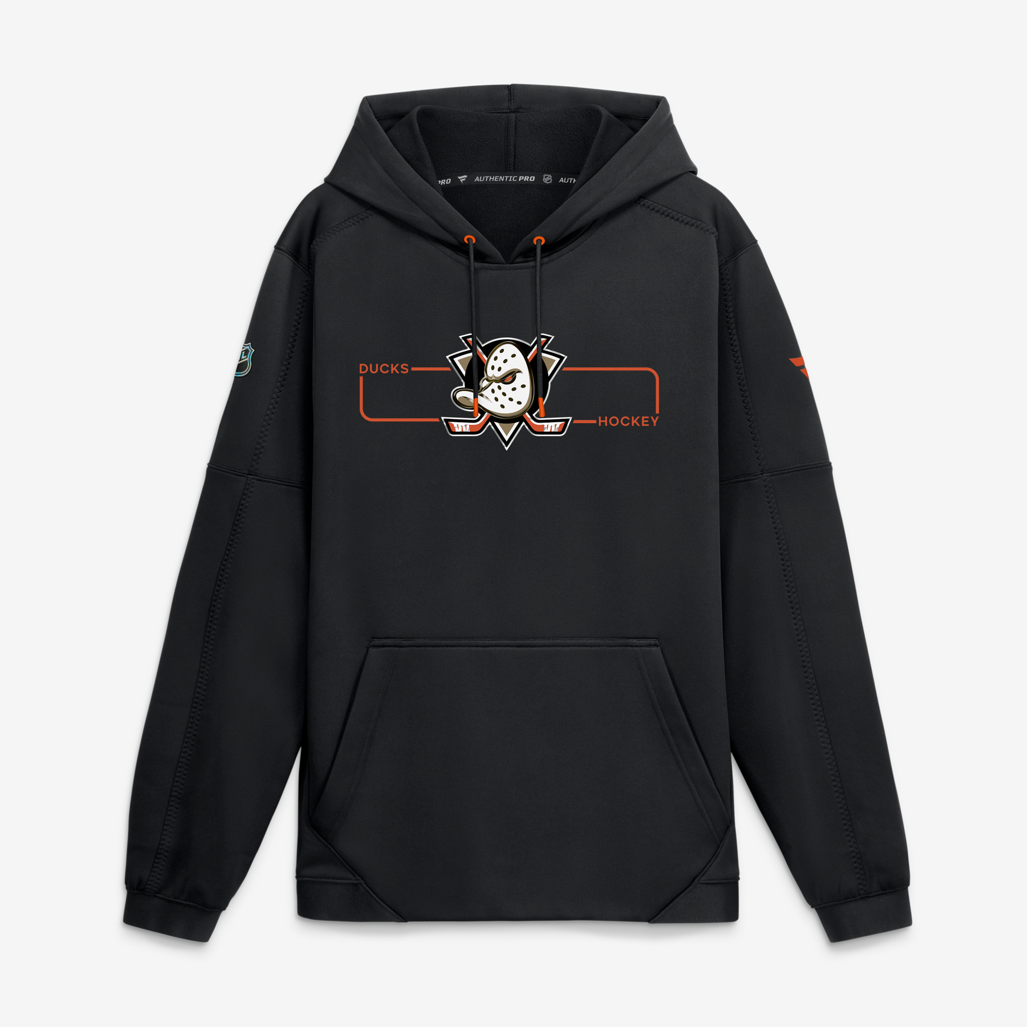Men's Fanatics Black Anaheim Ducks Authentic Pro Rink Fleece Pullover Hoodie