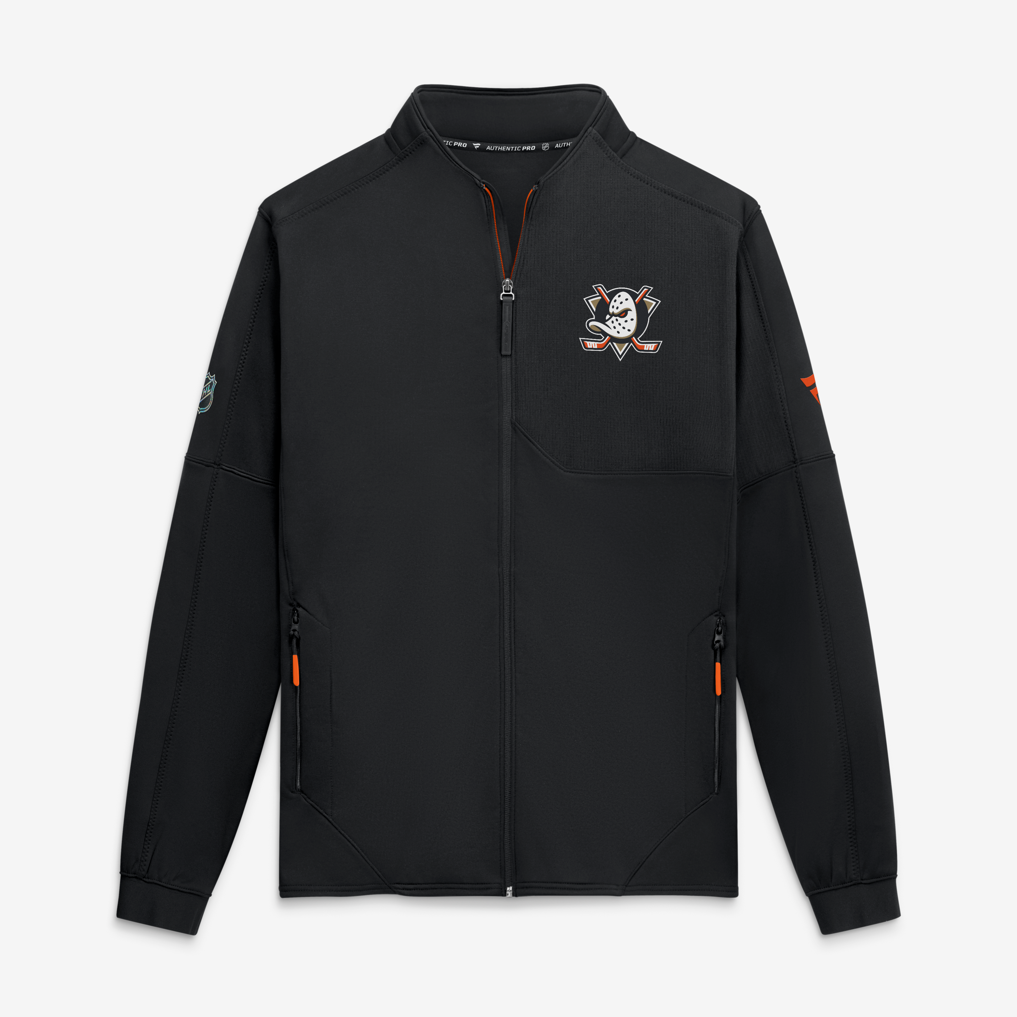 Men's Fanatics Black Anaheim Ducks Authentic Pro Rink Fleece Full-Zip Jacket