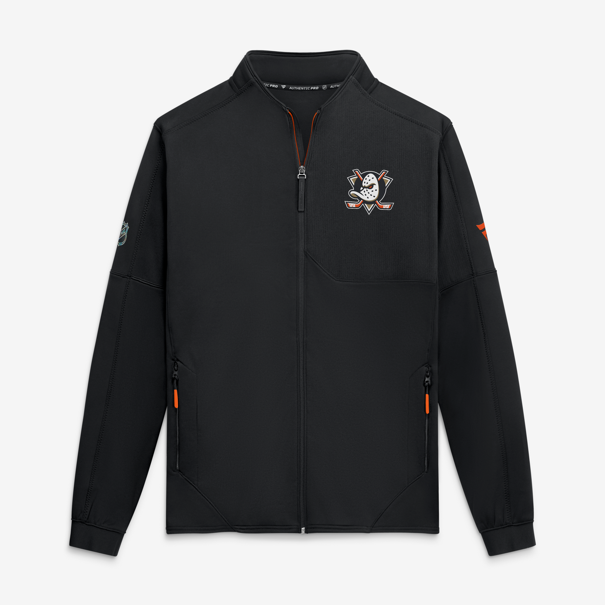 Men's Fanatics Black Anaheim Ducks Authentic Pro Rink Fleece Full-Zip Jacket