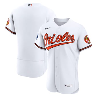Men's Nike White Baltimore Orioles Home Sponsor Patch Authentic Jersey