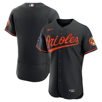 Men's Nike Black Baltimore Orioles Alternate Sponsor Patch Authentic Jersey