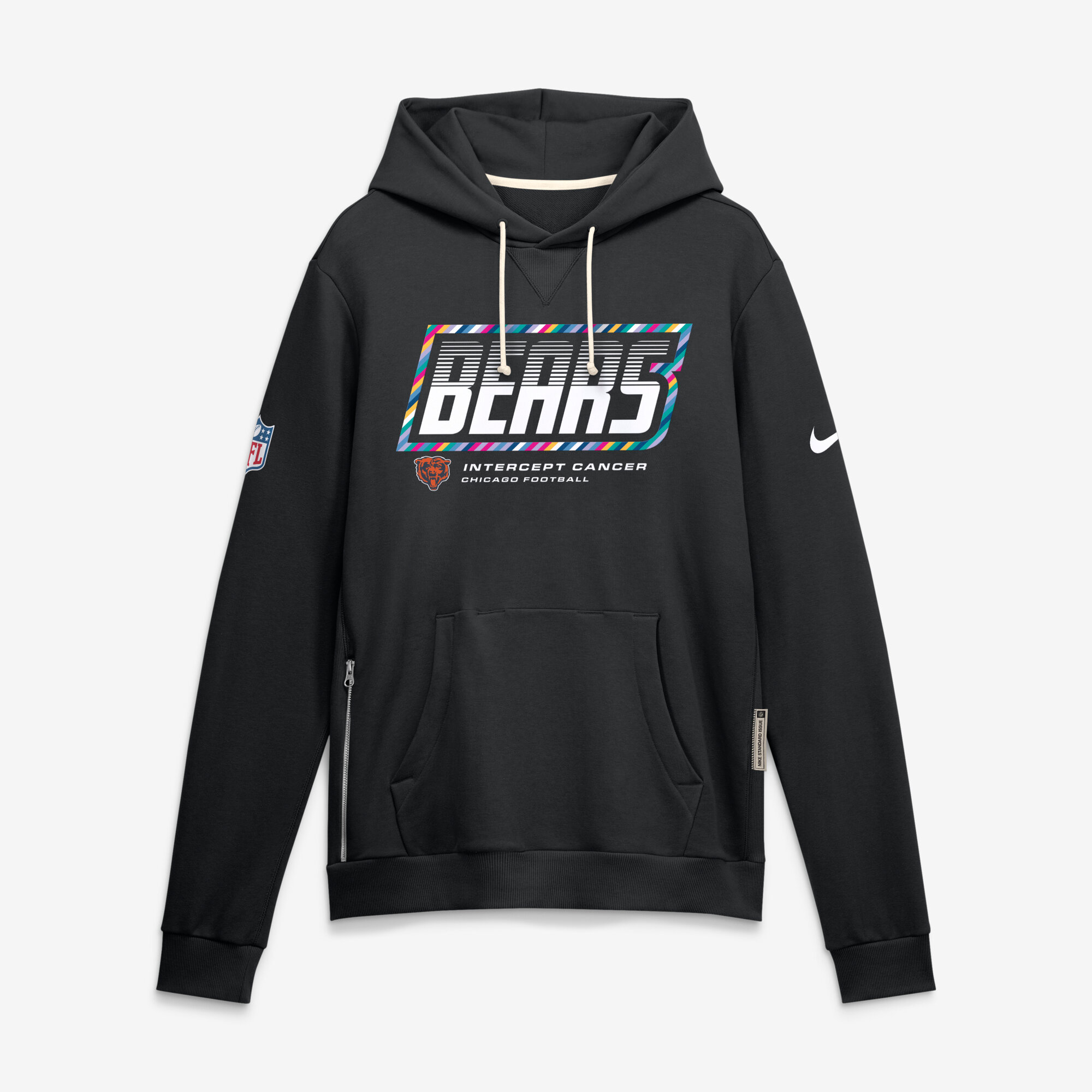 Men's Nike Black Chicago Bears 2026 NFL Crucial Catch Sideline Standard Issue Dri-FIT Pullover Hoodie
