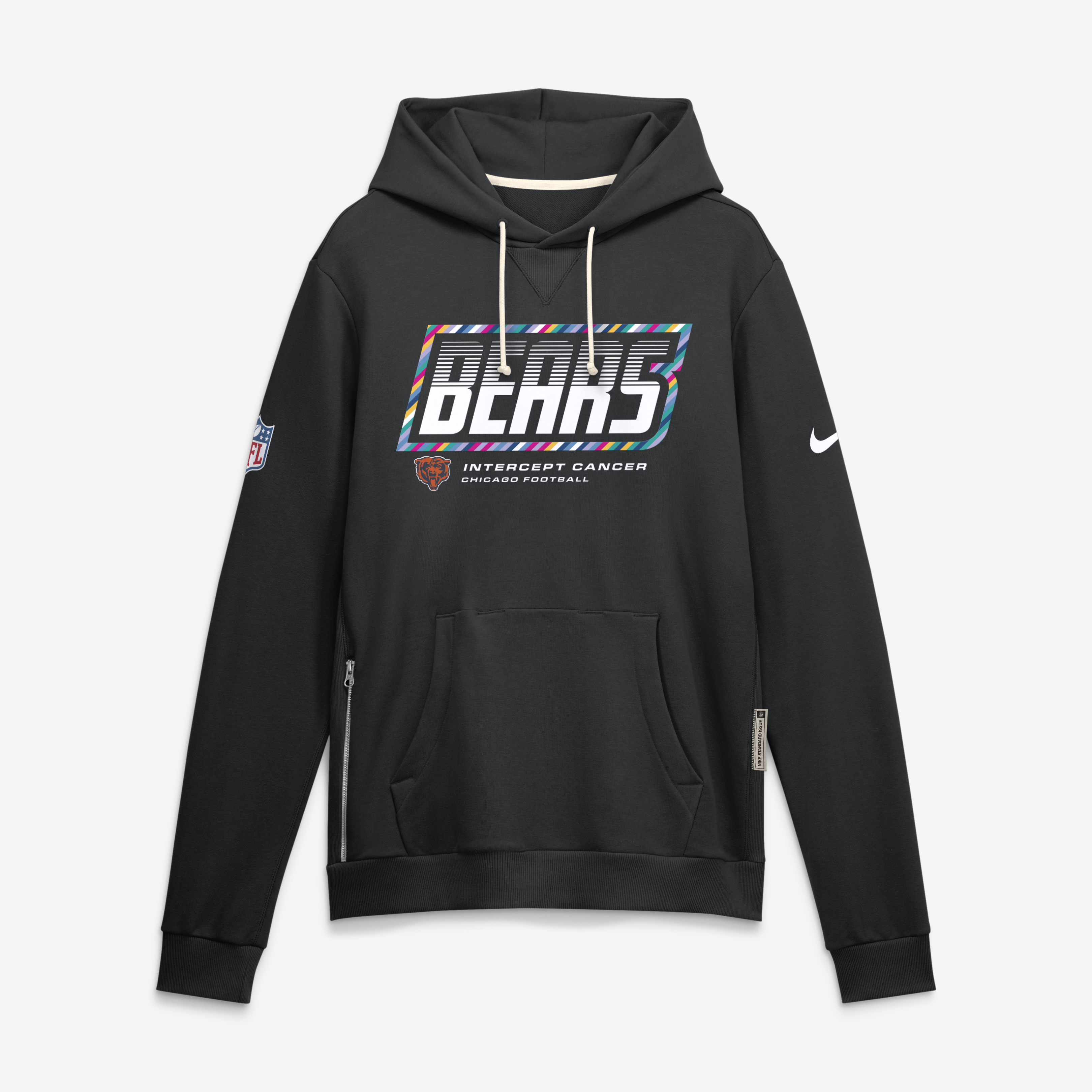 Men's Nike Black Chicago Bears 2026 NFL Crucial Catch Big & Tall Sideline Standard Issue Dri-FIT Pullover Hoodie