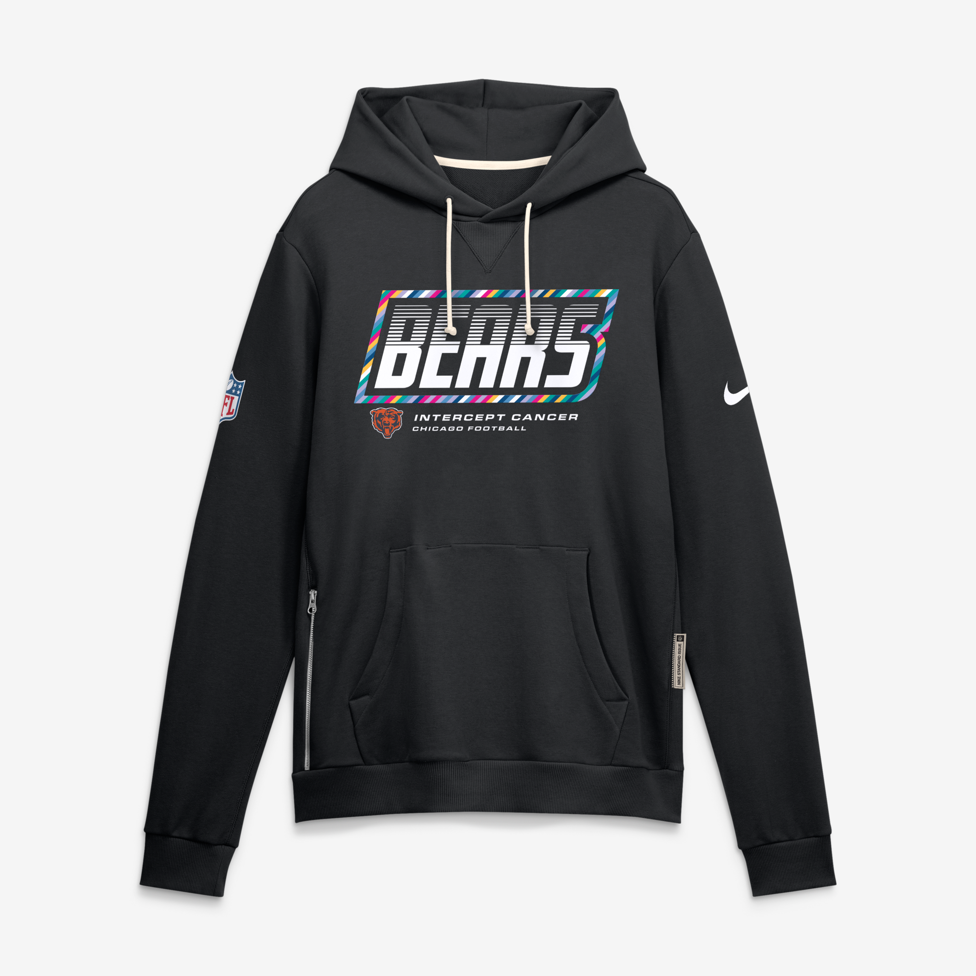 Sweat à capuche Nike Chicago Bears 2026 NFL Crucial Catch pour homme, noir, grande taille, modèle Sideline Standard Issue Dri-FIT