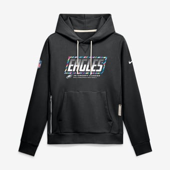 Women's Nike  Black Philadelphia Eagles 2026 NFL Crucial Catch Sideline Standard Issue Dri-FIT Pullover Hoodie