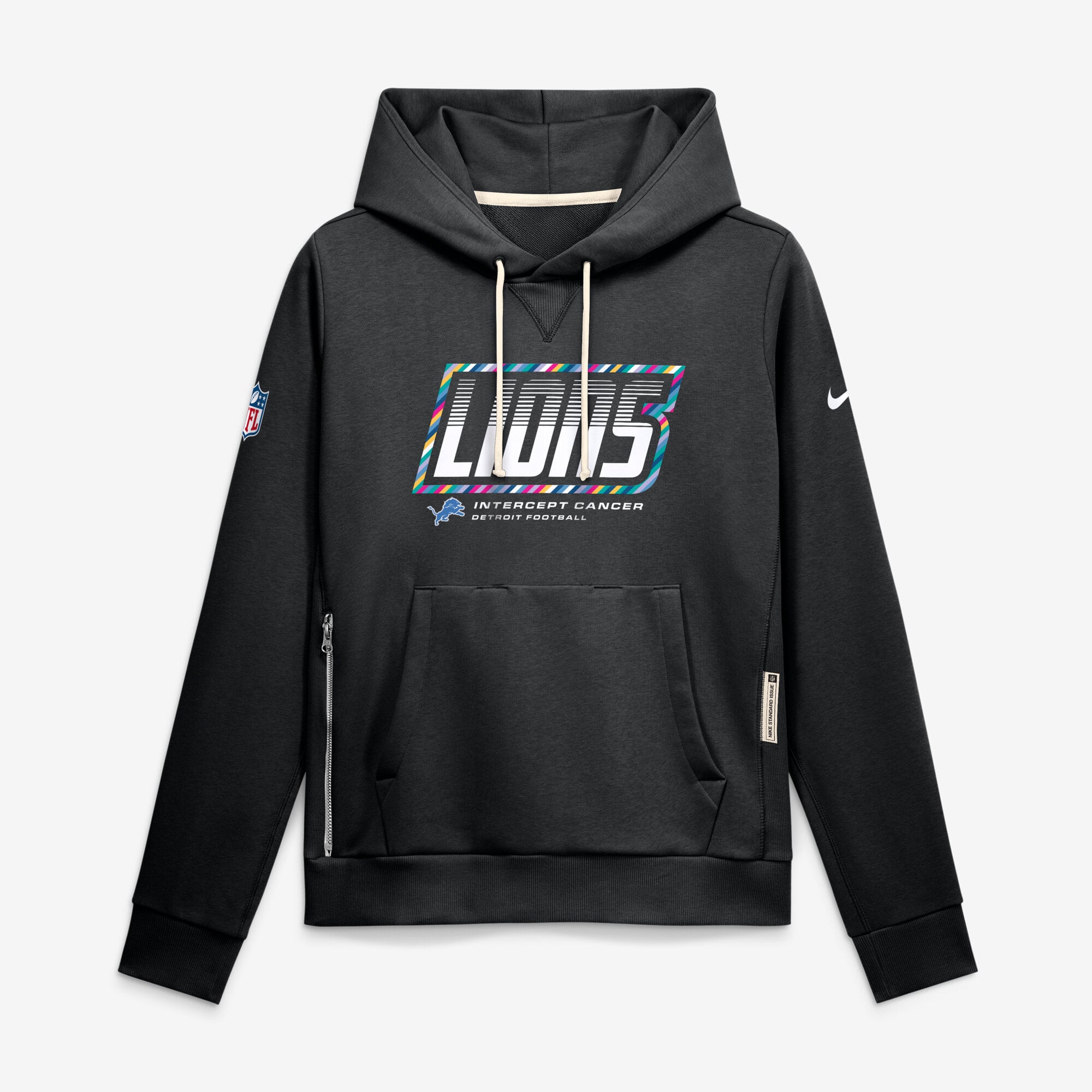 Women's Nike  Black Detroit Lions 2026 NFL Crucial Catch Sideline Standard Issue Dri-FIT Pullover Hoodie