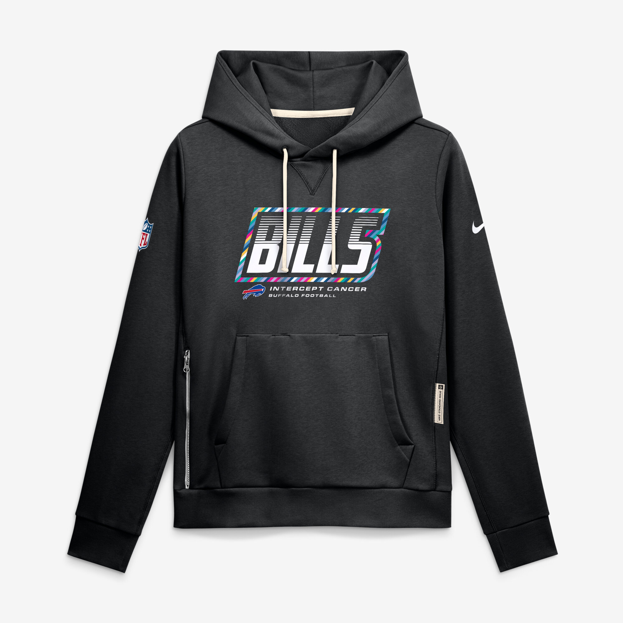 Women's Nike Black Buffalo Bills 2026 NFL Crucial Catch Sideline Standard Issue Dri-FIT Pullover Hoodie