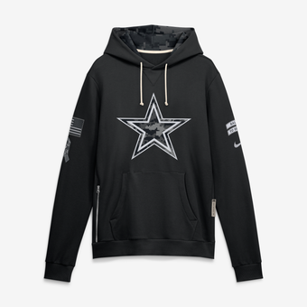 Men's Nike  Black Dallas Cowboys 2026 Salute to Service Sideline Dri-FIT Pullover Hoodie