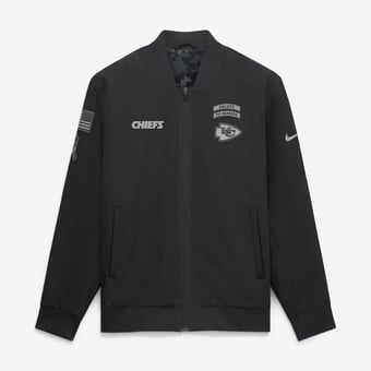 Men's Nike  Black Kansas City Chiefs 2026 Salute to Service Sideline Full-Zip Bomber Jacket