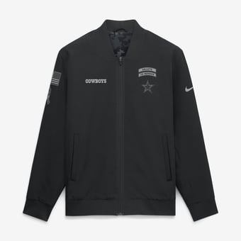 Men's Nike  Black Dallas Cowboys 2026 Salute to Service Sideline Full-Zip Bomber Jacket
