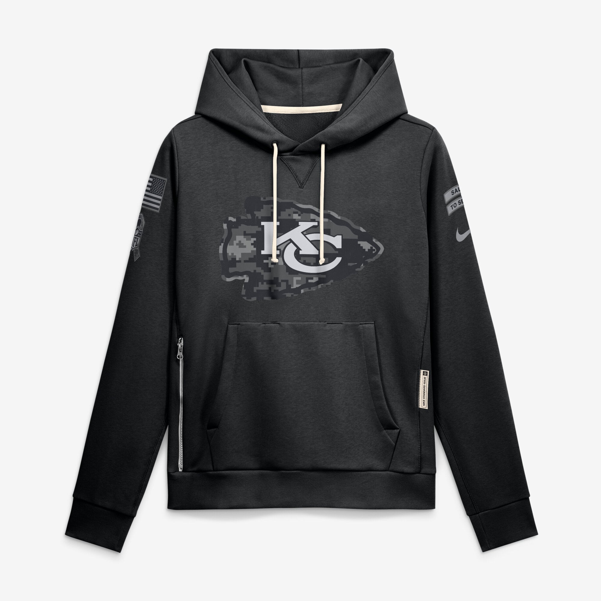 Women's Nike Black Kansas City Chiefs 2026 Salute to Service Sideline Dri-FIT Pullover Hoodie